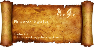 Mravko Gyula névjegykártya
